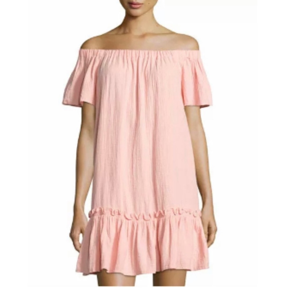 Rebecca Taylor off-shoulder pink gauze size 8